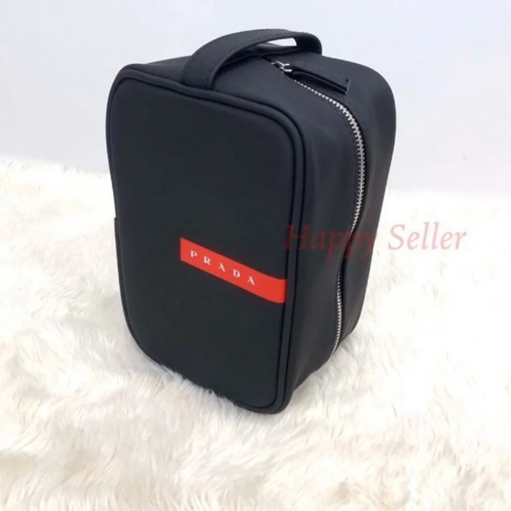Prada Pouch Shaving Bag Toiletries Kit Makeup Case Organizer Clutch Dopp Kit NEW - Picture 2 of 6
